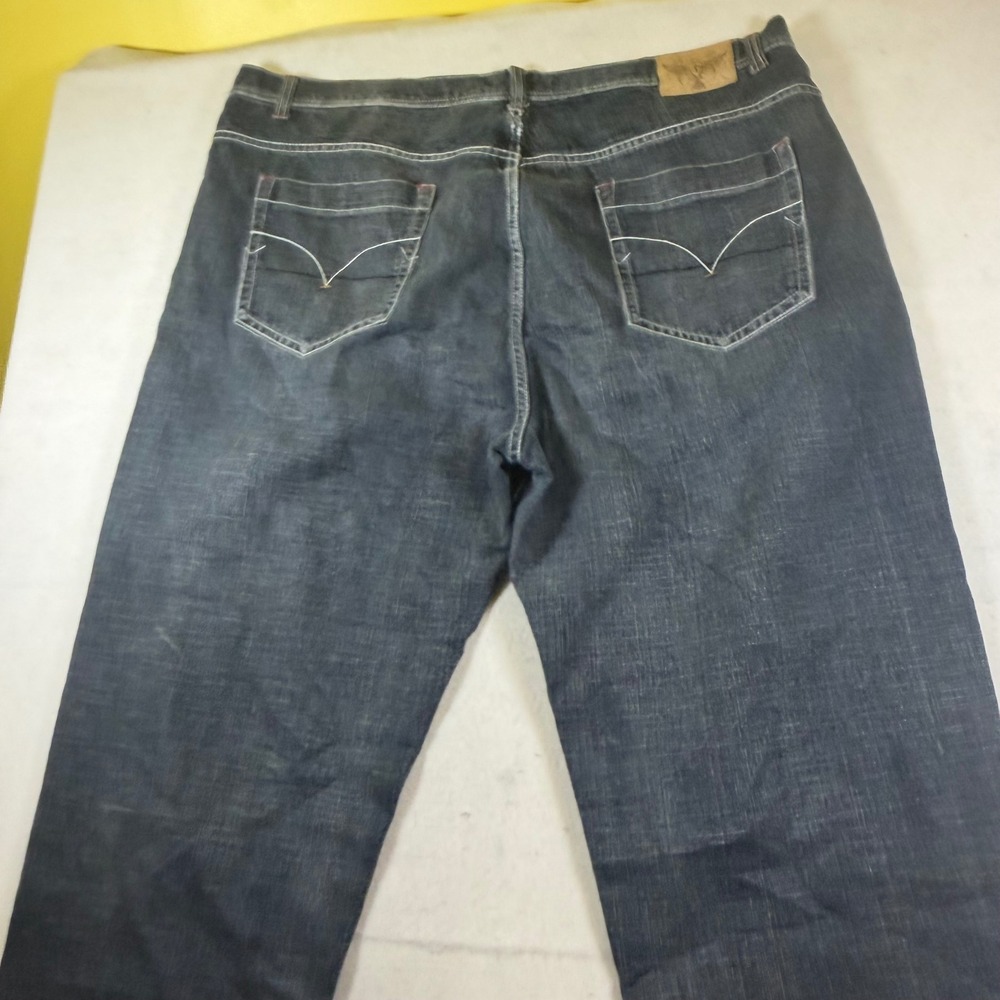 Royal Blue Mens Jeans 50x32 Dark Wash Straight Leg Baggy Y2K Hip‎ Hop Denim 50W